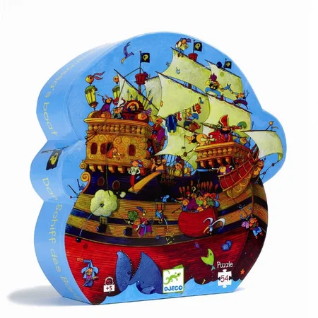 Djeco Silhouetten Puzzle, Piratenschiff - 54 Teile