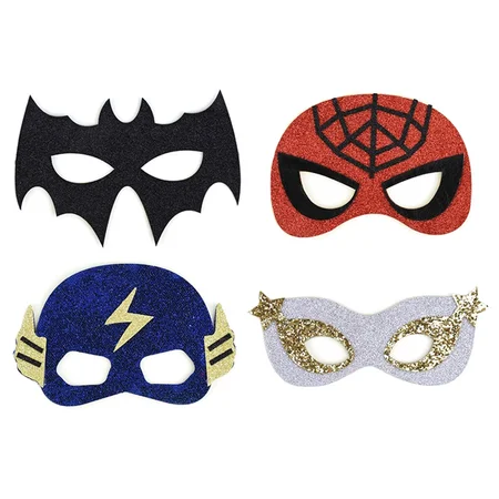 Superhelt maske med glitter