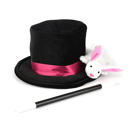 Tryllekunstner hat og tryllestav