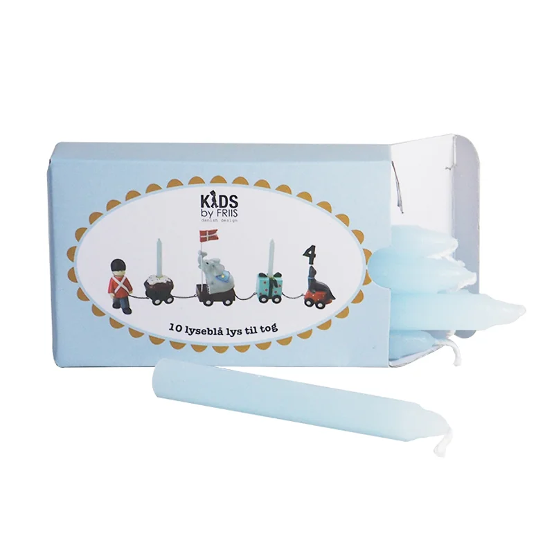 Kids by Friis Lys til Fødselsdagslys, 10 stk - Lyseblå