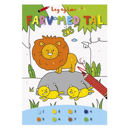 Leg og lær: Farv med tal, løve