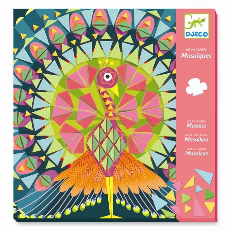 Djeco kreativ æske, mosaik - påfugl og ugle