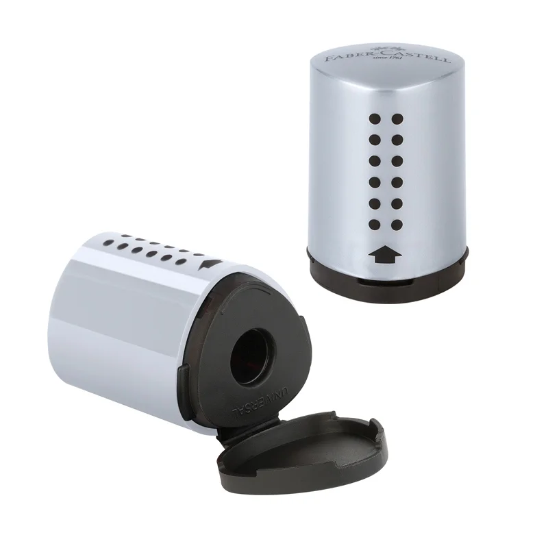 Faber-Castell blyantspidser, mini grip sølv