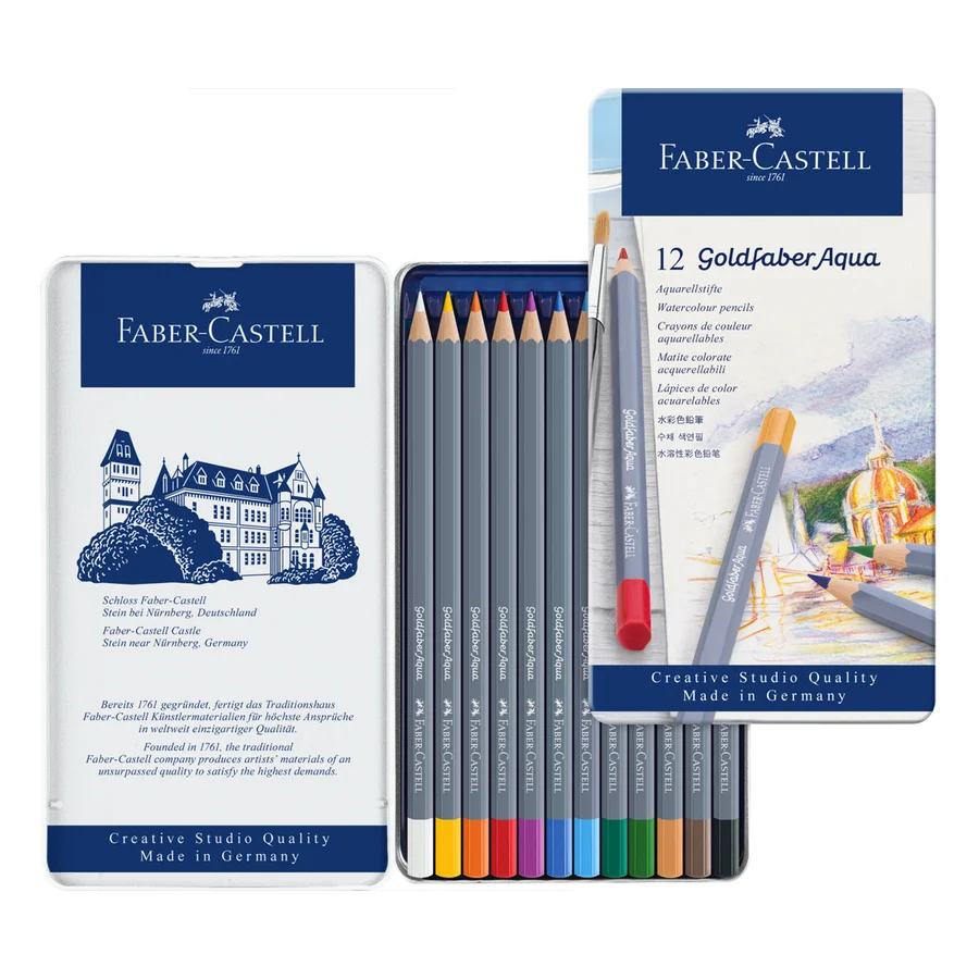 Faber-Castell Goldfaber akvarel farveblyanter, 12 stk