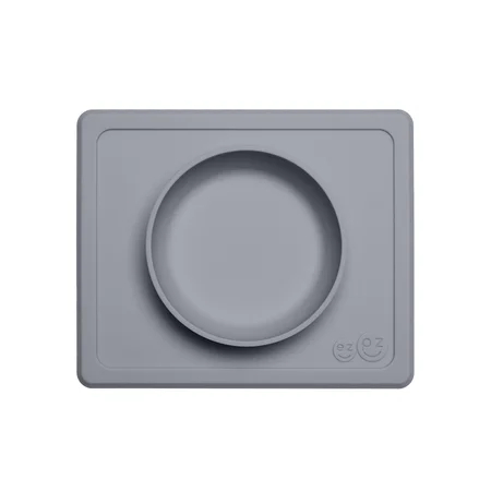 EZPZ happy mini bowl, skål og dækkeserviet i et - grå