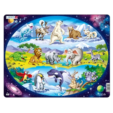 Larsen puslespil, Verdens dyr - 15 brikker