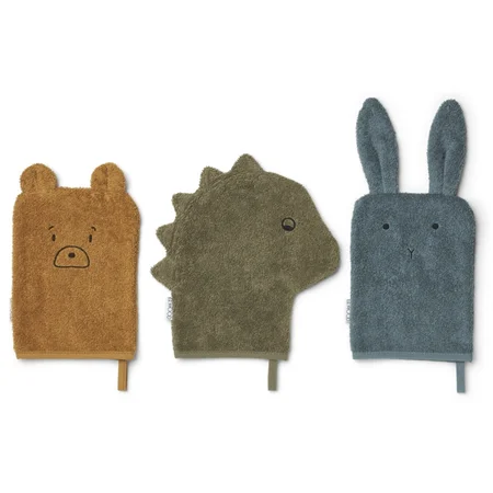 Liewood 3-pak vaskeklude, whale blue mix