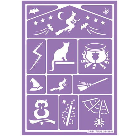 Skabelon til ansigtsmaling, hekse og halloween