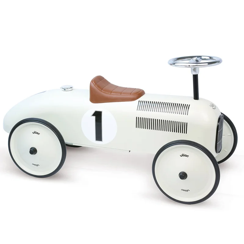 Vilac gåbil i metal, råhvid