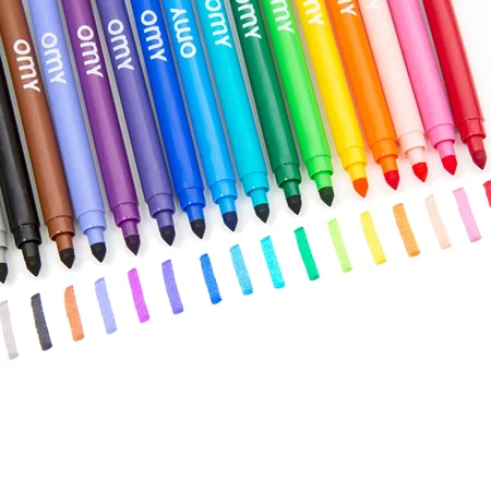 OMY tuscher med tyk og tynd spids, 16 stk vaskbare