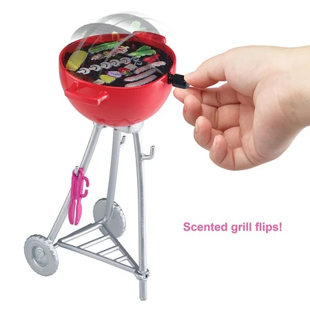 Barbie udendørs grill  mm. og hundehvalp
