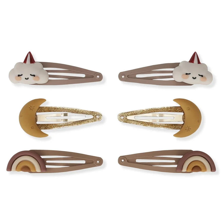 Konges Sløjd 3-pak hårclips, Rainbow