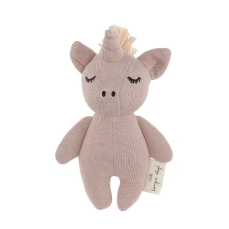 Konges Sløjd strikket bamse med rangle, Enhjørning