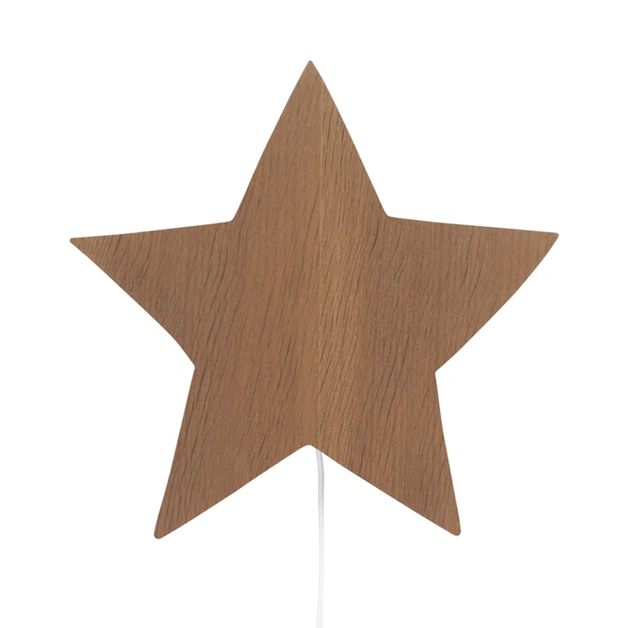 Ferm Living væglampe, Stjerne - smoked oak