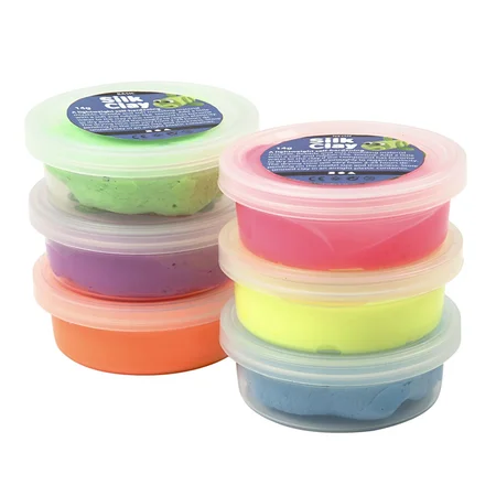 Silk Clay 6 x 14 gram, neonfarver