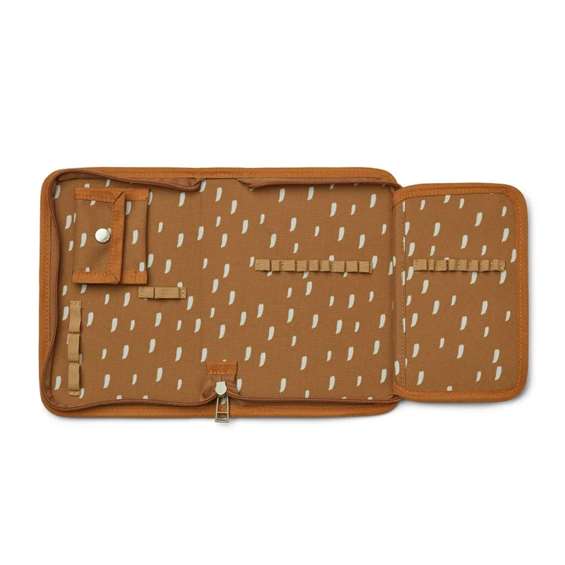 Liewood penalhus, graphic stroke golden caramel