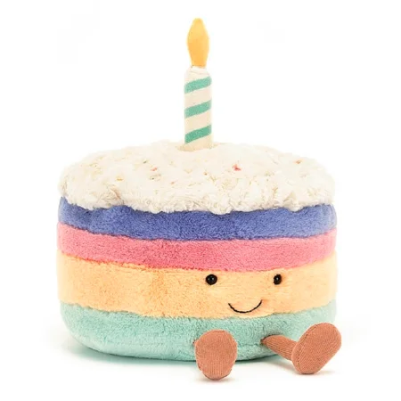 Jellycat Fun, Amuseable regnbue lagkage, 26 cm