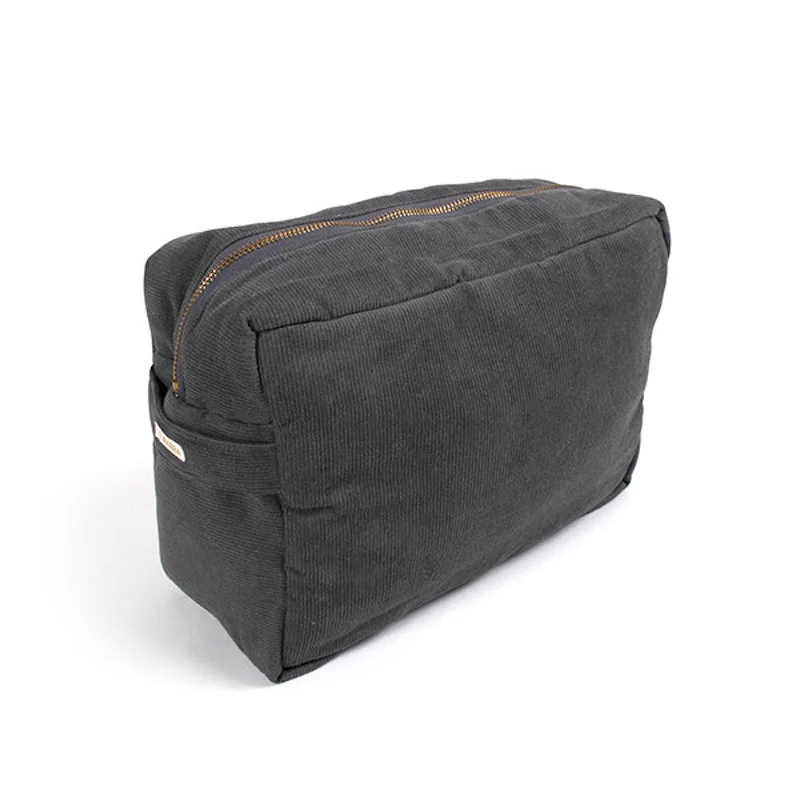 Filibabba stor toilettaske babyfløjl, Stone Grey