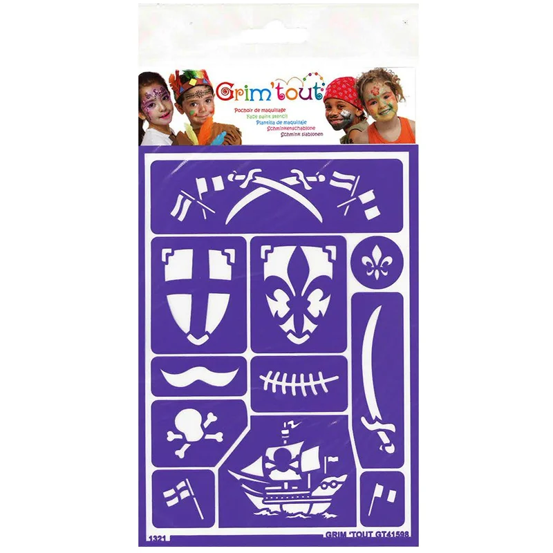 Grim Tout skabelon til ansigtsmaling, ridder og pirater