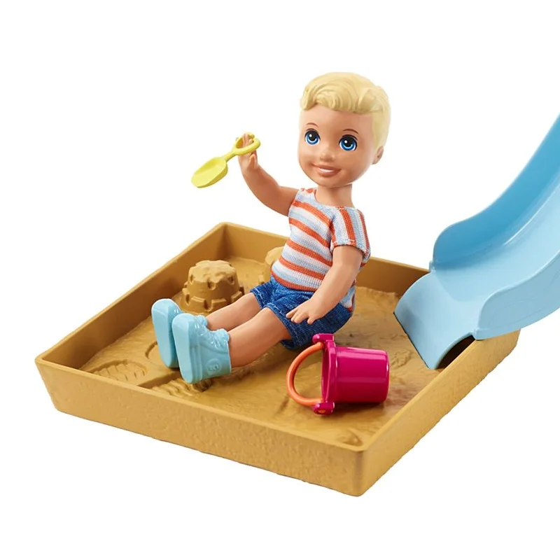 Barbie dukketilbehør, barn og rutchebane