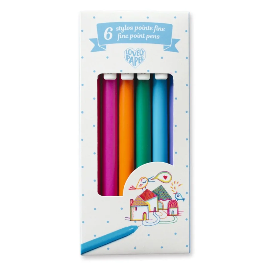 Djeco Lovely Paper, 6 Gelstifte mit feiner Spitze 0,7