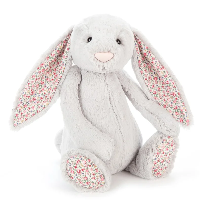 Jellycat bamse, bashful kanin blossom silver - 36 cm