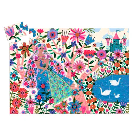 Djeco silhuetpuslespil, Prinsessen og påfuglen, 36 brikker