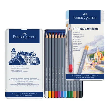Faber-Castell Goldfaber akvarel farveblyanter, 12 stk