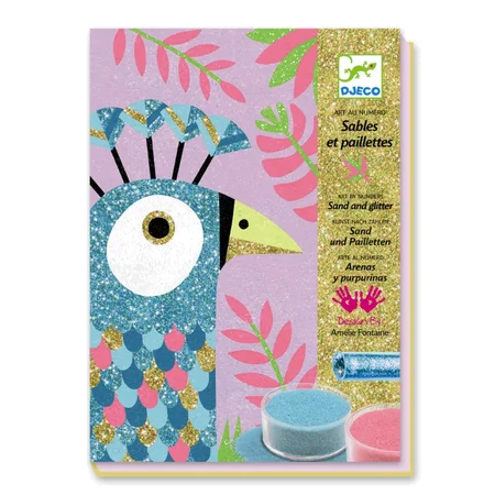 Djeco kreativ æske, sandmotiver med fugle