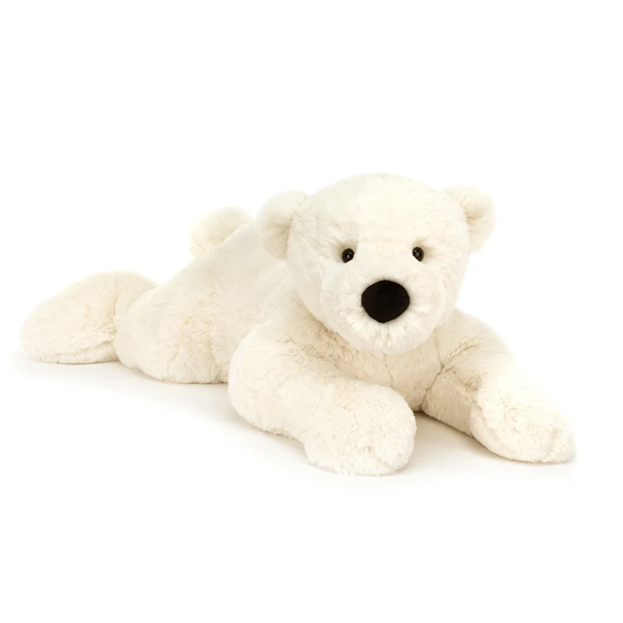Jellycat bamse, liggende Perry Isbjørn - 68 cm