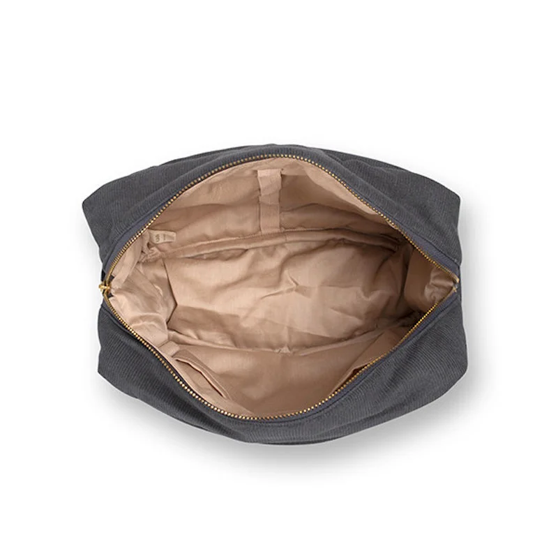 Filibabba stor toilettaske babyfløjl, Stone Grey