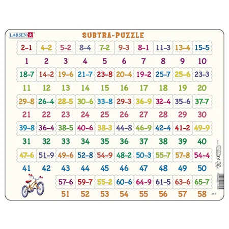 Larsen puslespil, regnestykker minus - 58 brikker