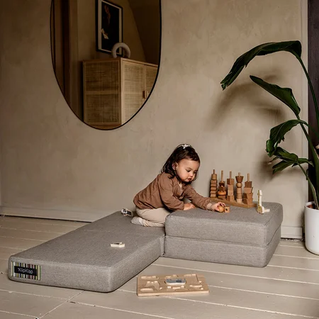 by KlipKlap 4-fold madras, sand med sand knapper