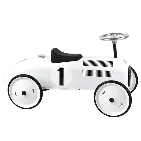 Vilac gåbil i metal, vintage hvid