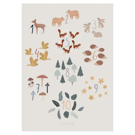 Sebra plakat, tal 1-10, Nightfall