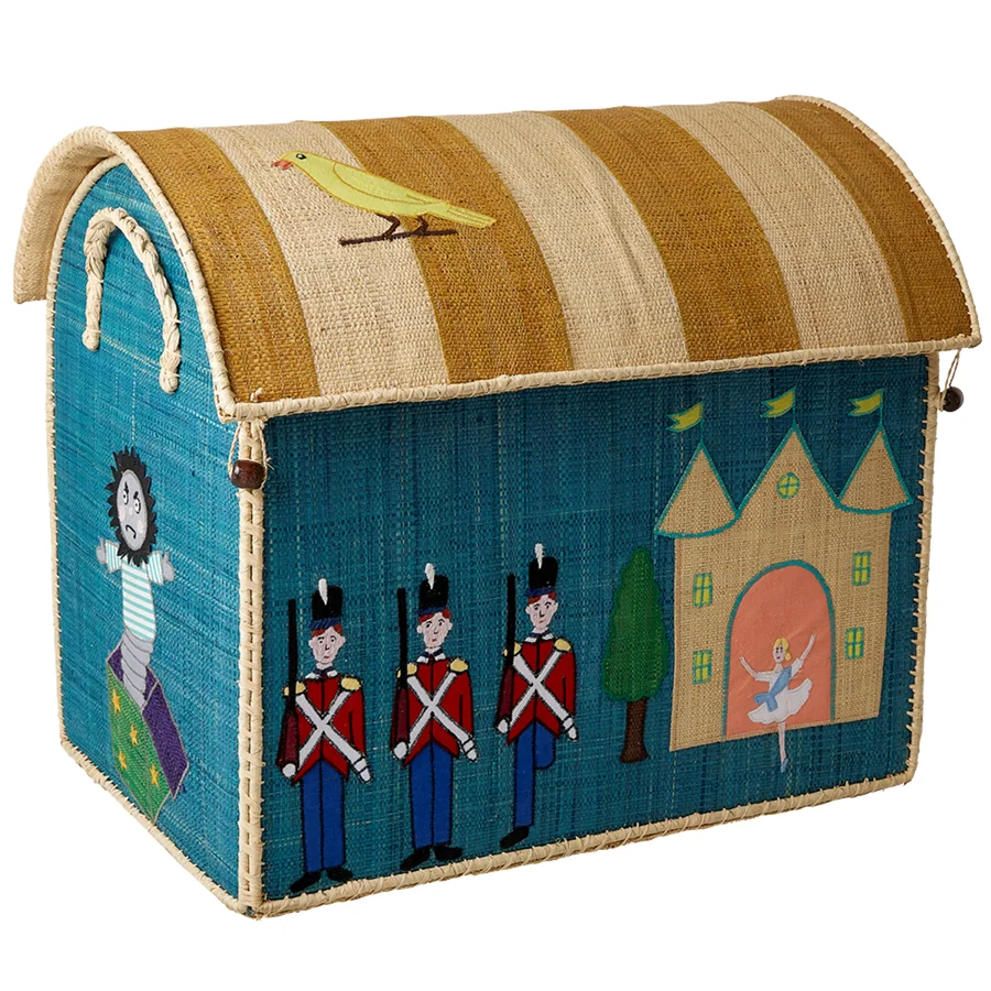 Rice opbevaringskurv, tinsoldat blå - stor