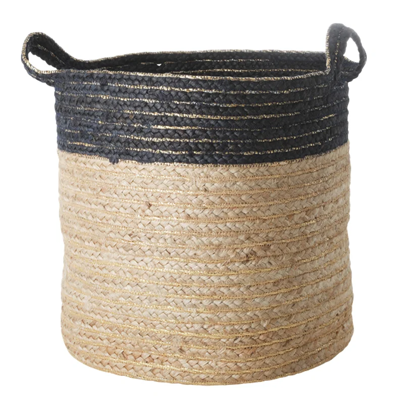 Rice rund opbevaringskurv, stor - blå