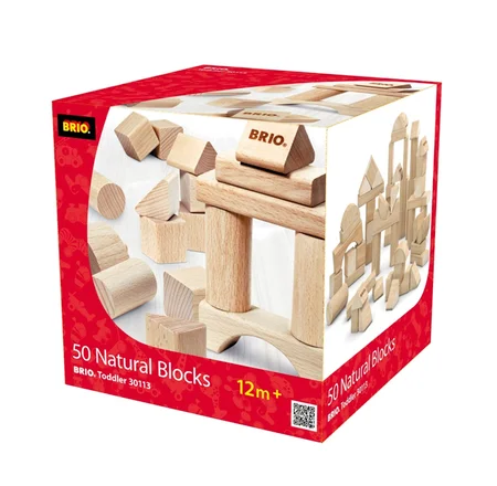 BRIO træklodser naturfarvede, 50 stk