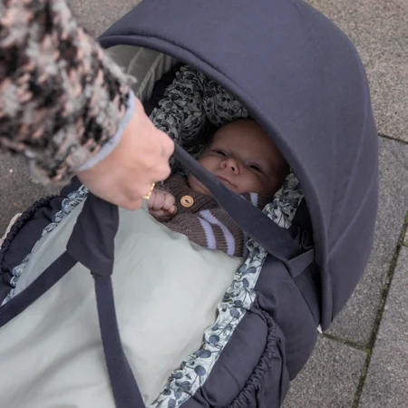 Sebra Verdeck für 3 in 1 Babynest, Blau-Olive