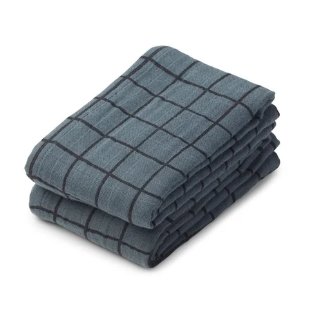 Liewood 2-pak stofbleer, Check/whale blue