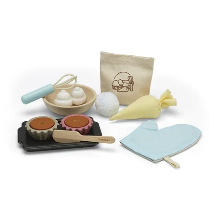 Plan Toys Lebensmittel aus Holz, Cupcake-Set