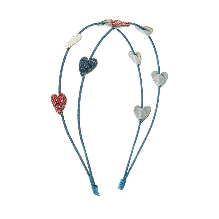 Mimi & Lula dobbelt hårbøjle med hjerter