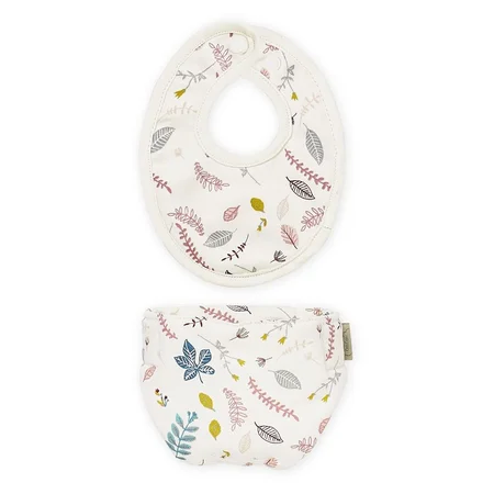 Cam Cam dukketøj, hagesmæk og ble - pressed leaves rose