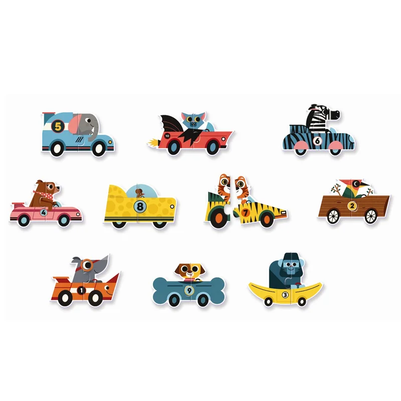 Djeco Lernpuzzle, Rennwagen