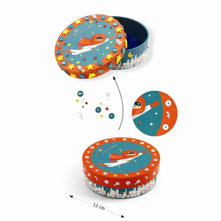 Djeco DIY æske, Lav en æske m.mosaik - Superhelt