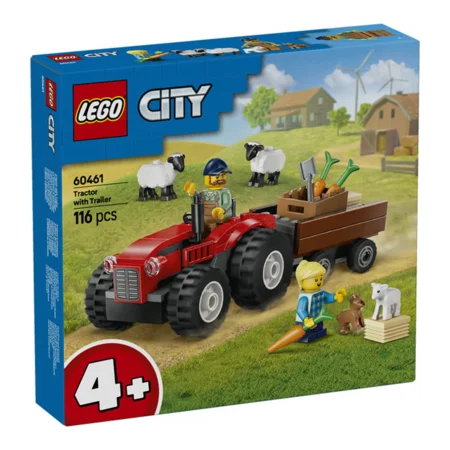 LEGO® City, Rød traktor med anhænger og får