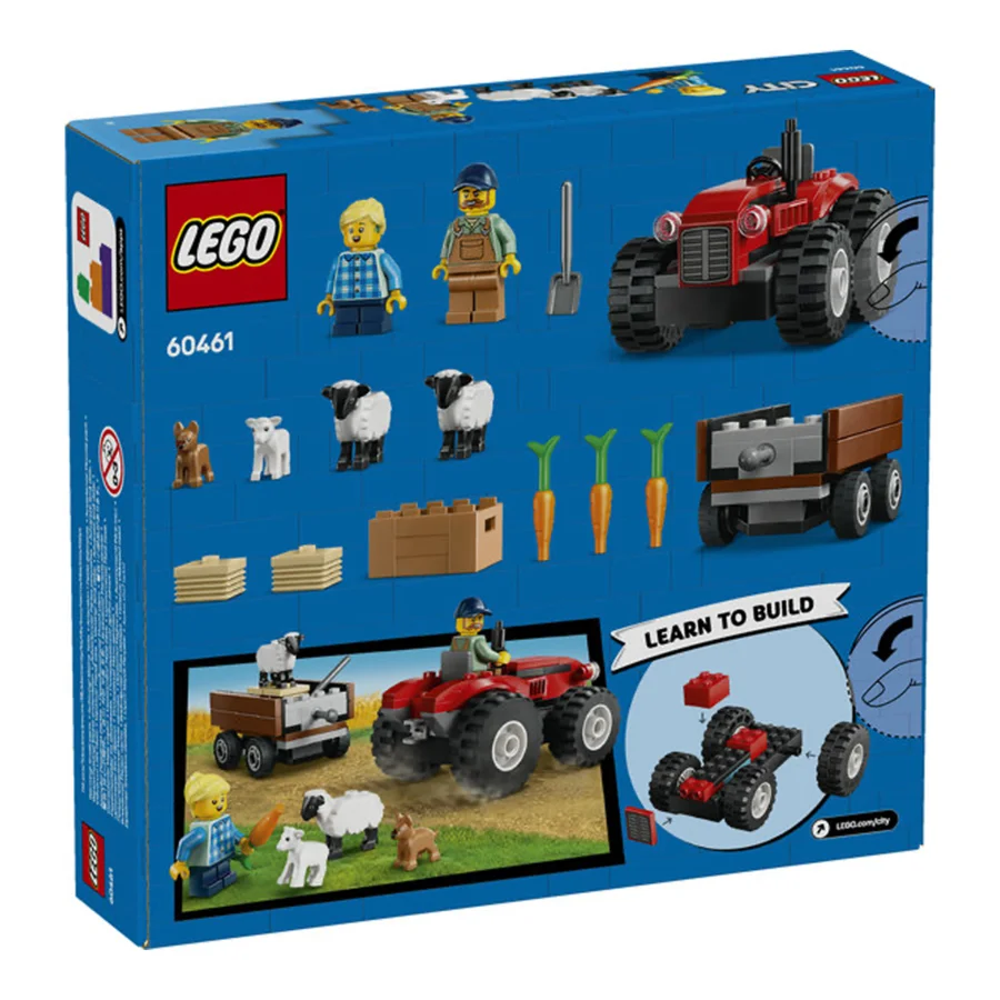 LEGO® City, Rød traktor med anhænger og får