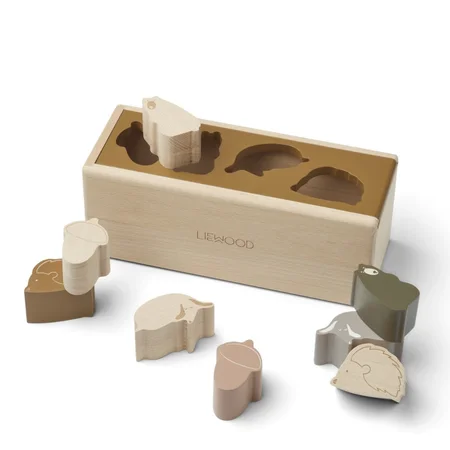 Liewood Puzzlebox aus Holz Freundschaft, golden caramel