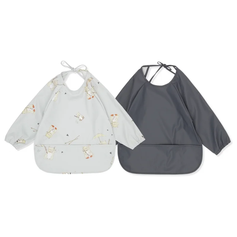 Konges Sløjd 2-pak forklæde m.ærmer, miso raindrops/turbulence