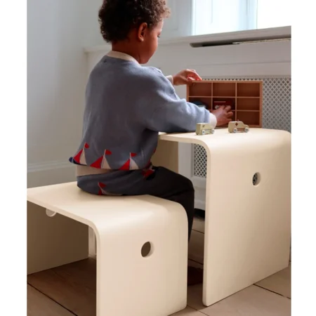 Konges Sløjd børnebord og -bænk, beige grey